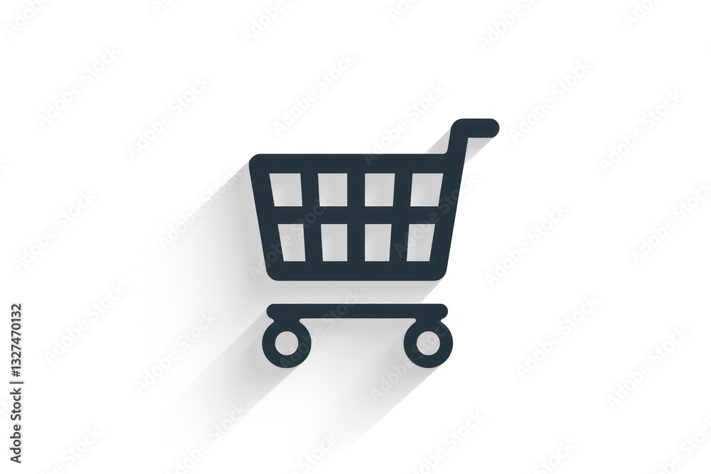 Shopping Cart Icon with Shadow Ecommerce Online Shopping Retail Symbol Shopping Cart Icon with Shadow Ecommerce Online Shopping Retail Symbol