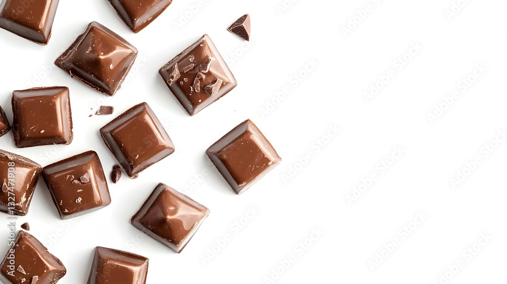 cracked milk chocolate candies sweets isolated cracked milk chocolate candies sweets isolated