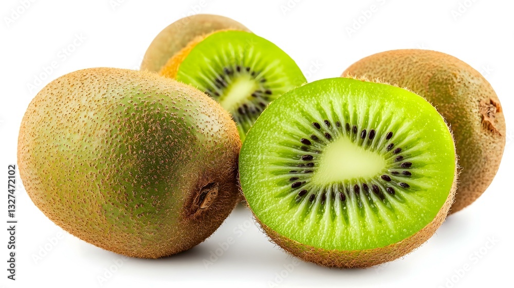 Delicious ripe kiwi fruits isolated on white Delicious ripe kiwi fruits isolated on white