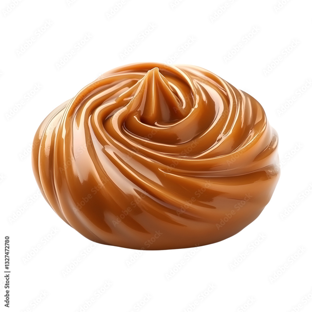 Caramel with Nougat Swirls Chocolate Covered in Chocolate Isolated on Transparent Background Caramel with Nougat Swirls Chocolate Covered in Chocolate Isolated on Transparent Background