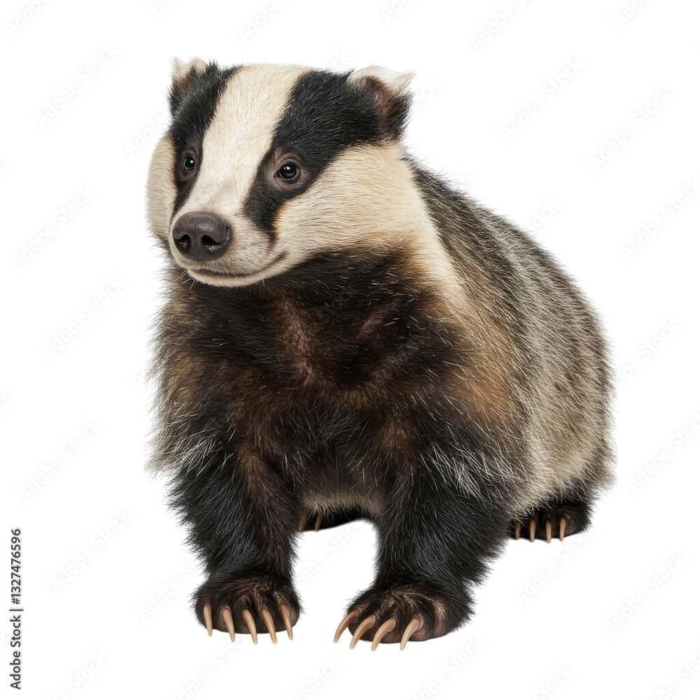 Fototapeta premium Badger on high quality transparent background png
