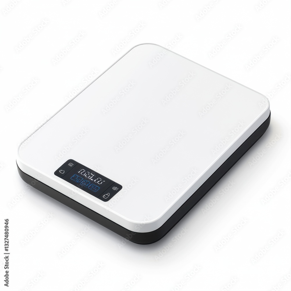 Fototapeta premium Modern Digital Kitchen Scale for Accurate Food Measurement and Portion Control in Culinary Environments