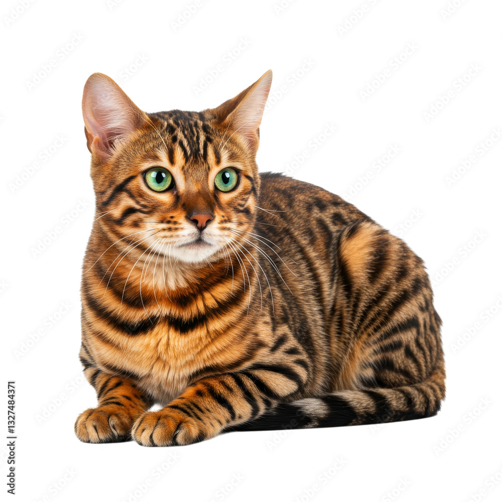 Fototapeta premium Bengal Cat on high quality transparent background png