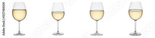Set of Stemless Wine Glass with White Wine