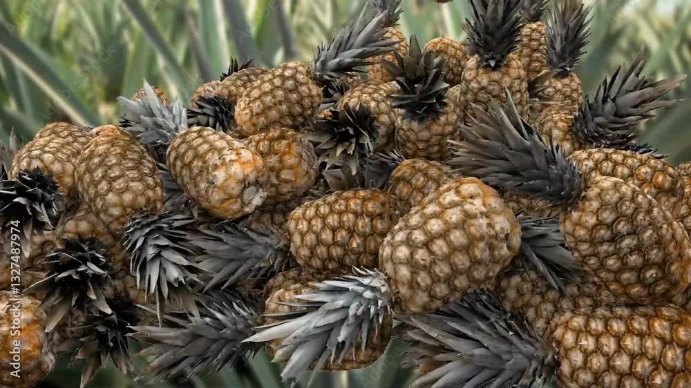 pineapple Falling Transition with Pineapple Garden Background