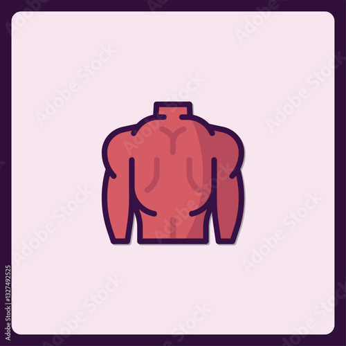 Stylized illustration of a muscular physique icon for fitness concepts