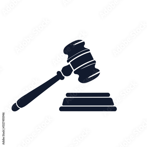 Judge gavel silhouette icon vector on white background. Judge Gavel Silhouette Icon Vector Legal Justice Symbol, Courtroom Illustration, law icon vector. auction hammer.