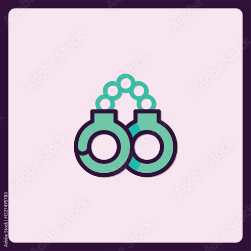 Handcuffs Graphic Symbol Depicting Law Enforcement and Criminal Justice