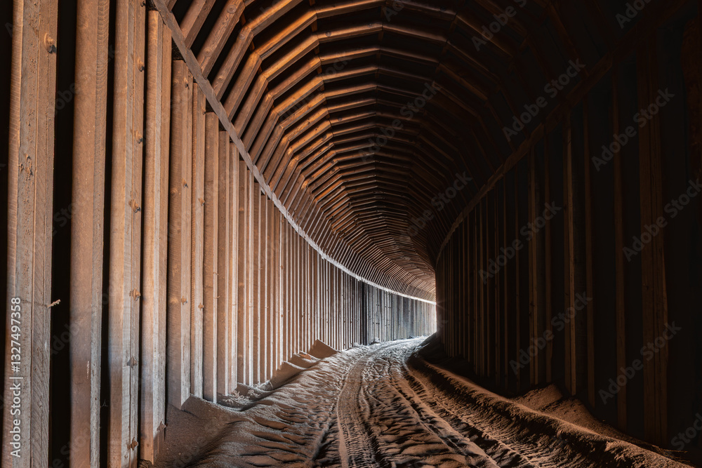 Abandoned railroad tunnel famous as roosting site for bats in rural Texas.