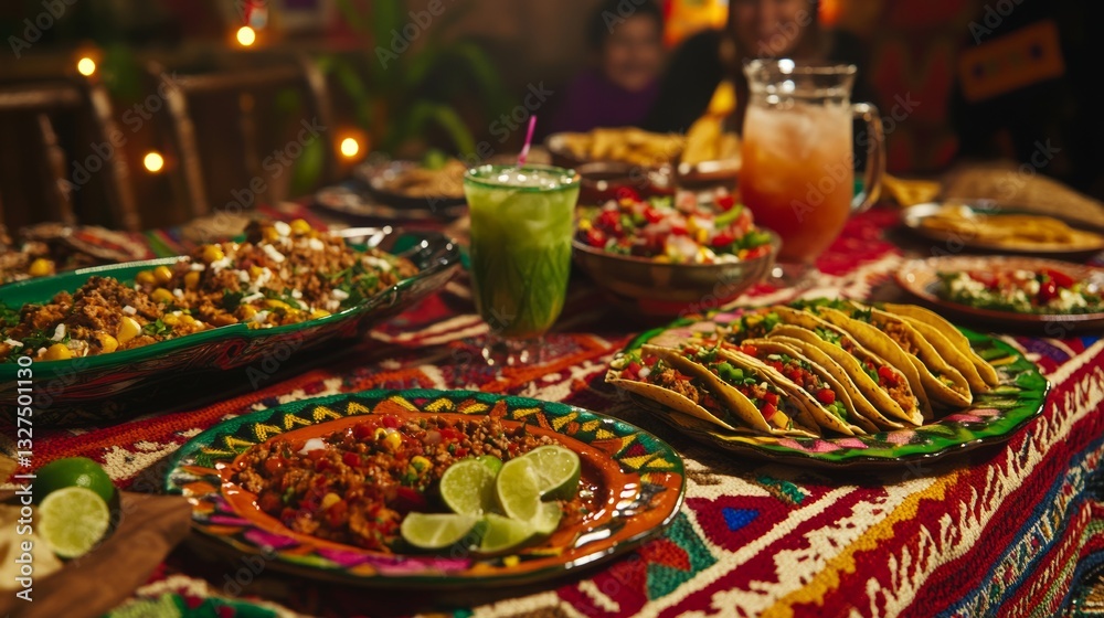 Fototapeta premium Festive Mexican Dining Table for Cinco de Mayo