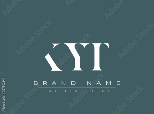 KYT abstract letter logo design. This logo is designed by three abstract letters. photo