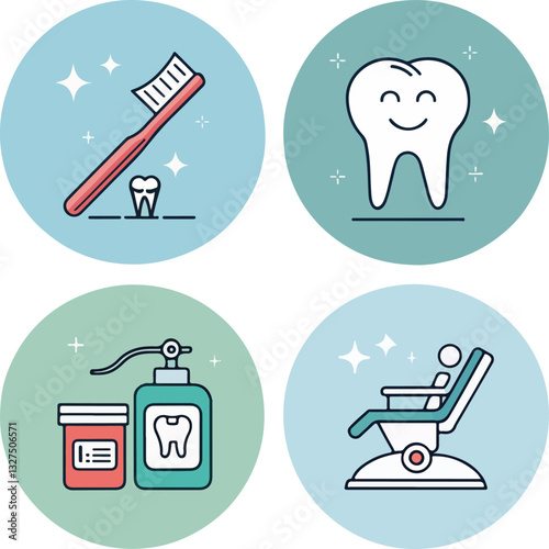 Set of Dental Care Icons with Editable Stroke in Vector Format