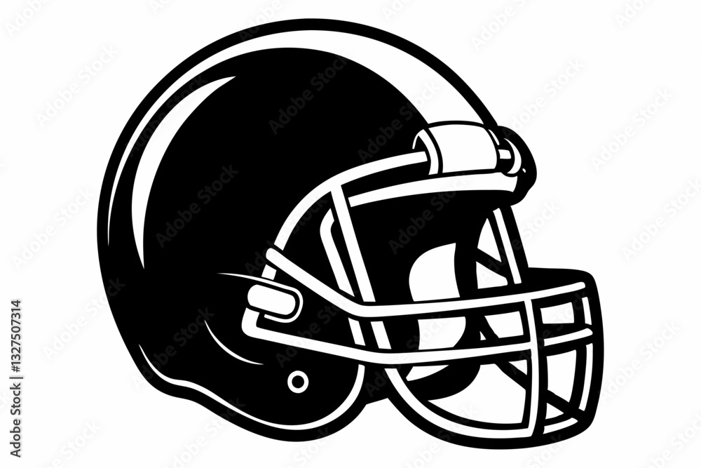 Fototapeta premium american football helmet line art silhouette vector illustration