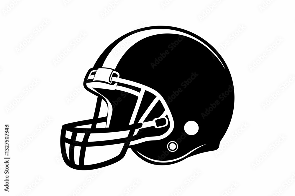 Fototapeta premium american football helmet line art silhouette vector illustration