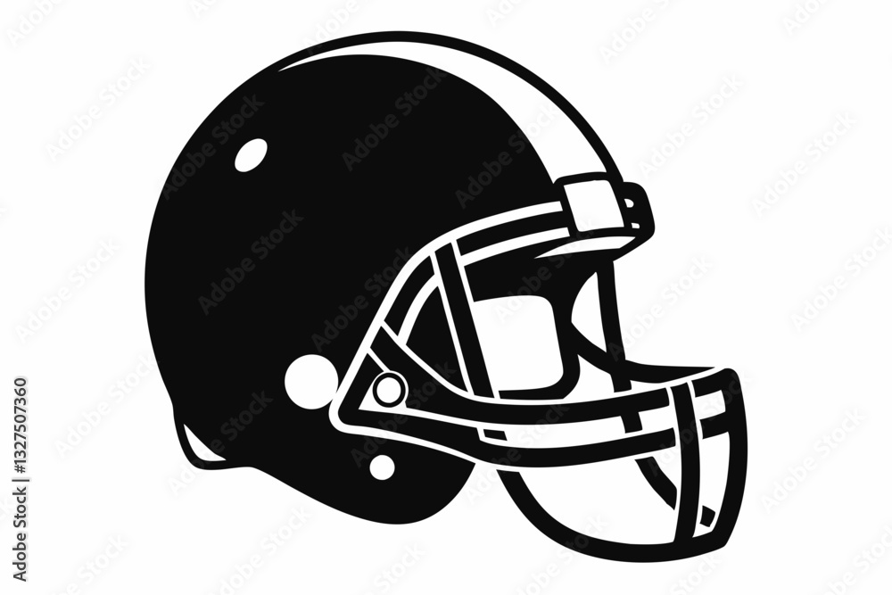 Fototapeta premium american football helmet line art silhouette vector illustration