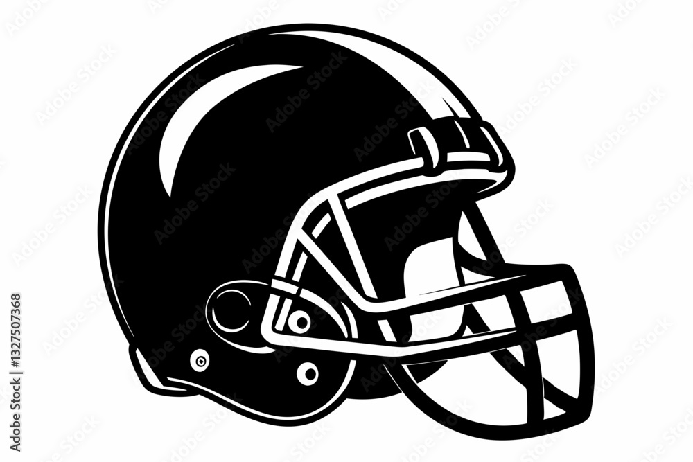 Fototapeta premium american football helmet line art silhouette vector illustration