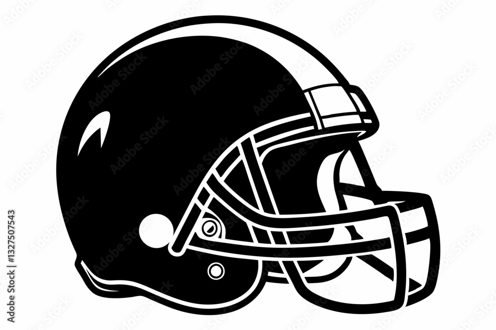 Fototapeta premium american football helmet line art silhouette vector illustration