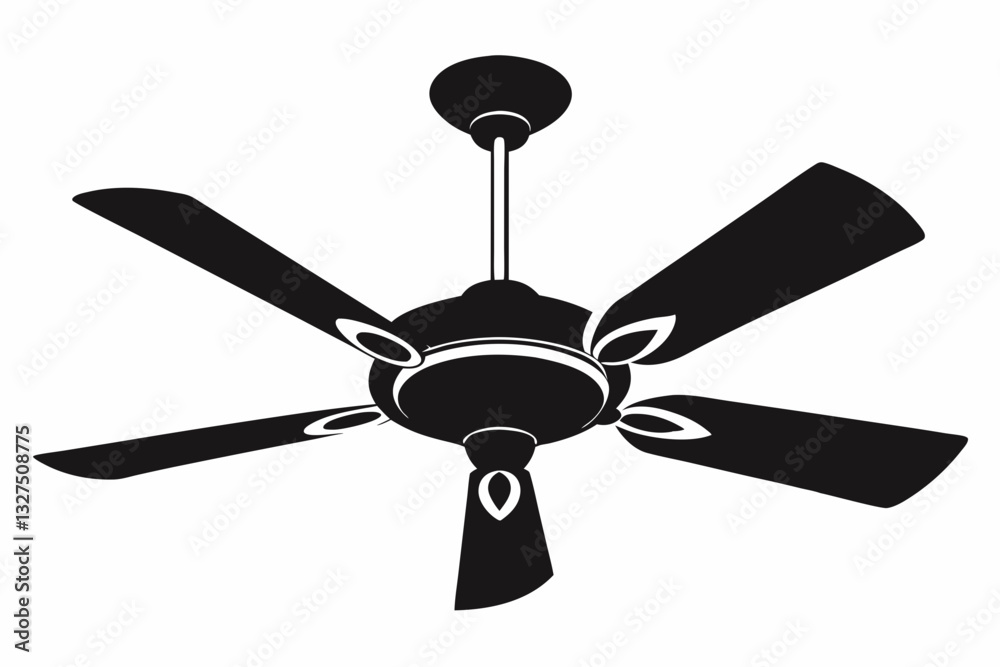 celling fan line art silhouette vector illustration celling fan line art silhouette vector illustration