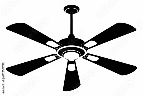 celling fan line art silhouette vector illustration