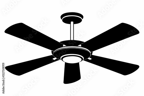 celling fan line art silhouette vector illustration