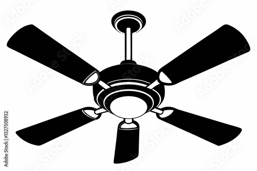 celling fan line art silhouette vector illustration