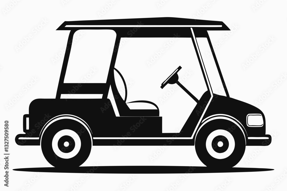 golf cart line art silhouette vector illustration golf cart line art silhouette vector illustration