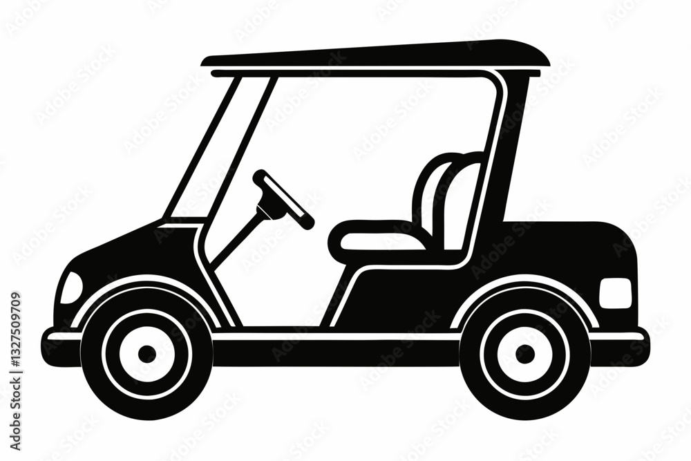 golf cart line art silhouette vector illustration golf cart line art silhouette vector illustration