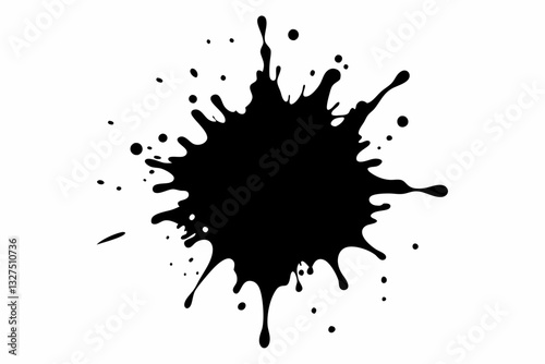 paint splatter line art silhouette vector illustration