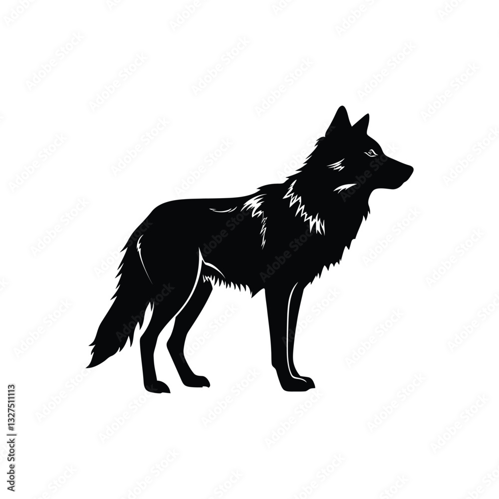 Fototapeta premium silhouette of a wolf
