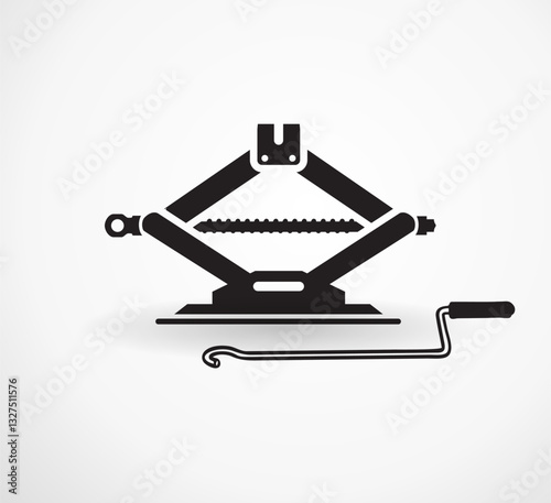 Steel Scissor Lift car jack - Stock Illustration