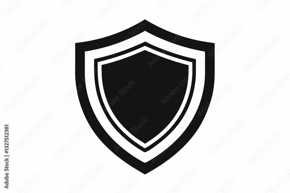shield icon line art silhouette vector illustration shield icon line art silhouette vector illustration