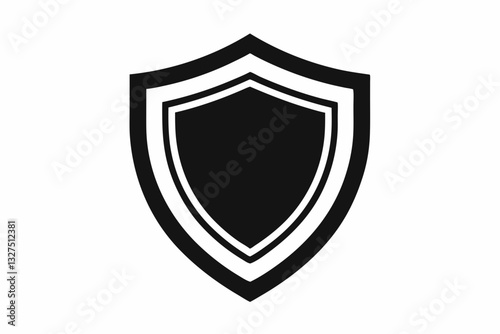 Free Download shield icon line art silhouette vector illustration - GFXLoad