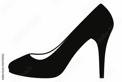 shoe high heel line art silhouette vector illustration