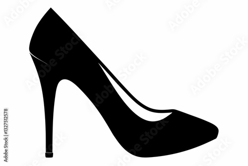 shoe high heel line art silhouette vector illustration