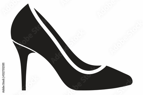 shoe high heel line art silhouette vector illustration