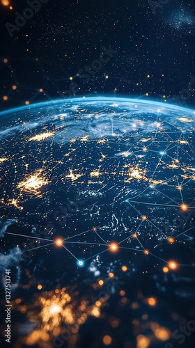 Glowing network lines a digital view of earths global connectivity