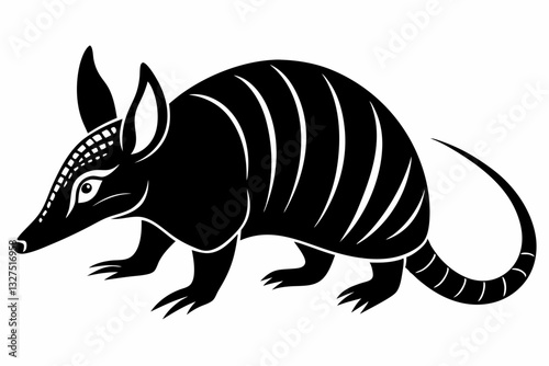 armadillo line art silhouette vector illustration