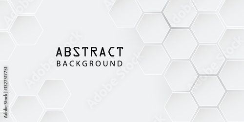 White Hexagonal Abstract Background with Soft Shadows. Modern 3D Hexagon Pattern Abstract Wallpaper. Hexagon. Vector. 