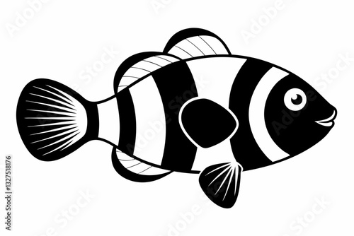 coral fish line art silhouette vector illustration