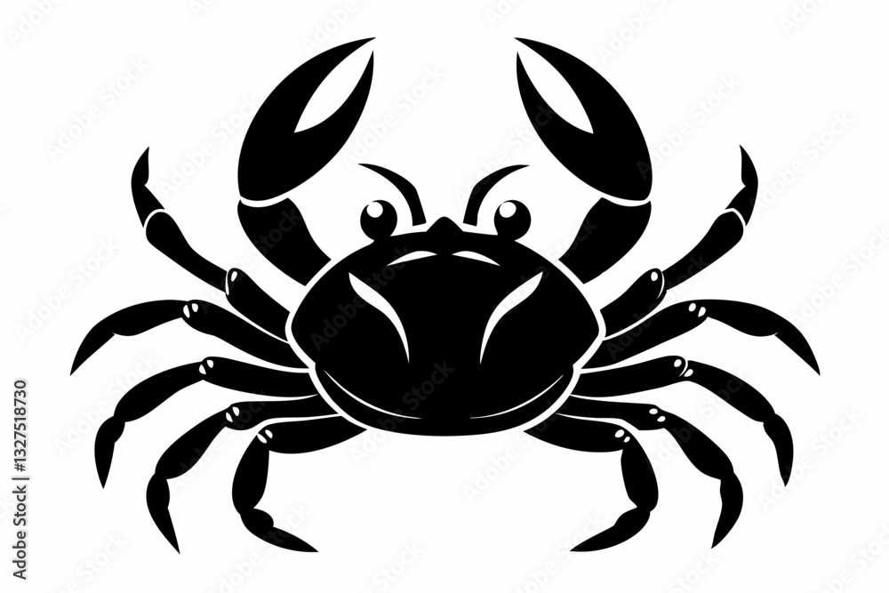 crab line art silhouette vector illustration crab line art silhouette vector illustration
