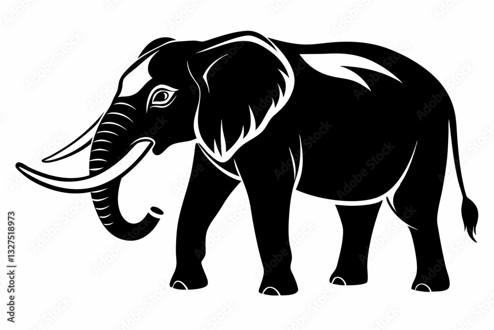 elephant line art silhouette vector illustration elephant line art silhouette vector illustration