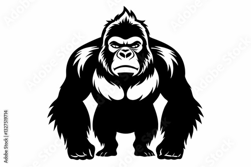 Wallpaper Mural gorilla line art silhouette vector illustration Torontodigital.ca