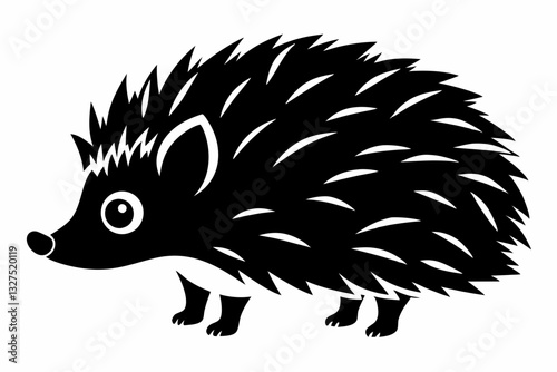 hedgehog line art silhouette vector illustration