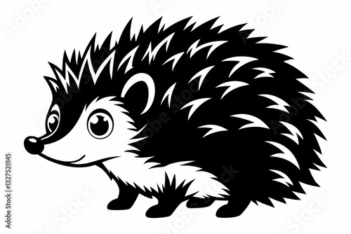 hedgehog line art silhouette vector illustration