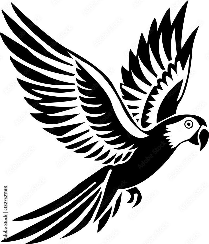 Obraz premium Parrots in silhouette ,bird ,flay ,wing
