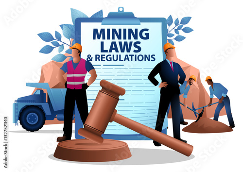 Legal compliance in the mining industry, industrial law enforcement, environmental regulations, resource extraction policies, and corporate mining governance