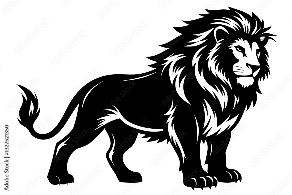 lion line art silhouette vector illustration