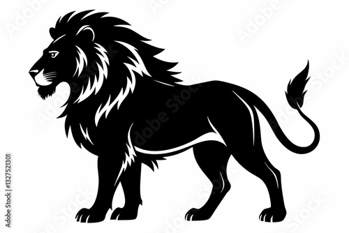 lion line art silhouette vector illustration