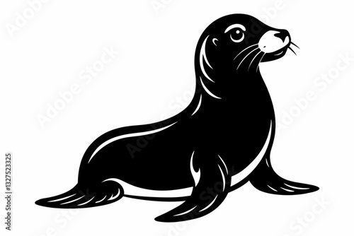seal line art silhouette vector illustration