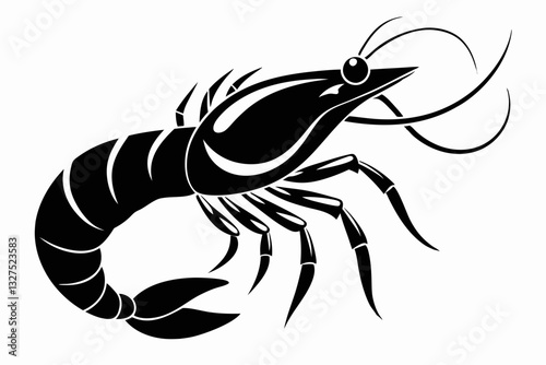 vector illustration of a shrimp